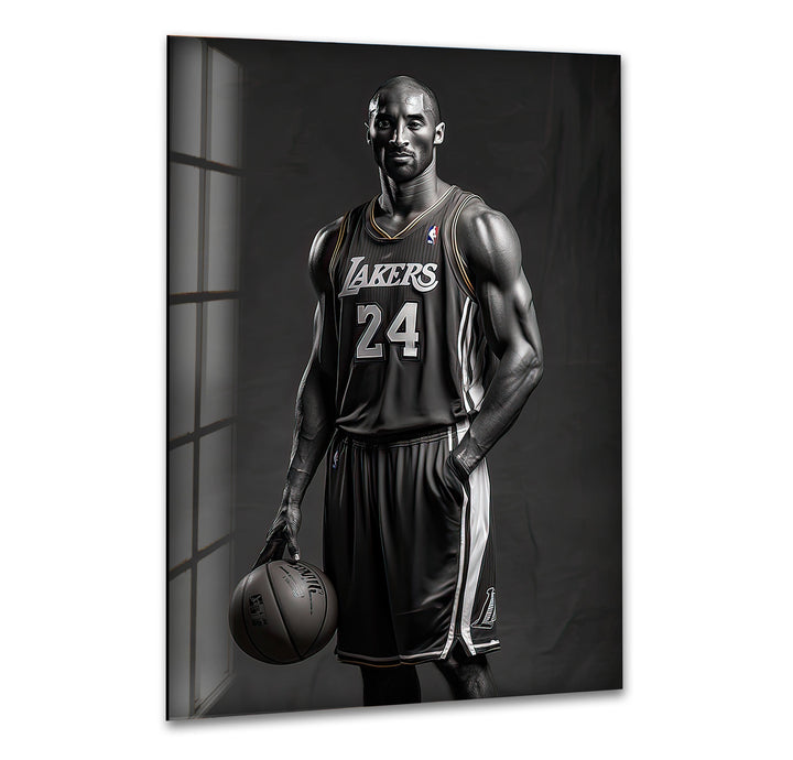 Kobe Bryant Portrait Glass Wall Art glass art painting, glass art for the Wall
