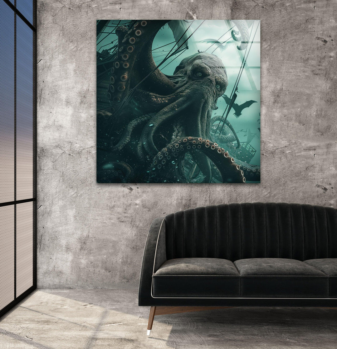 Kraken Glass Wall Art glass photo prints, glass picture prints
