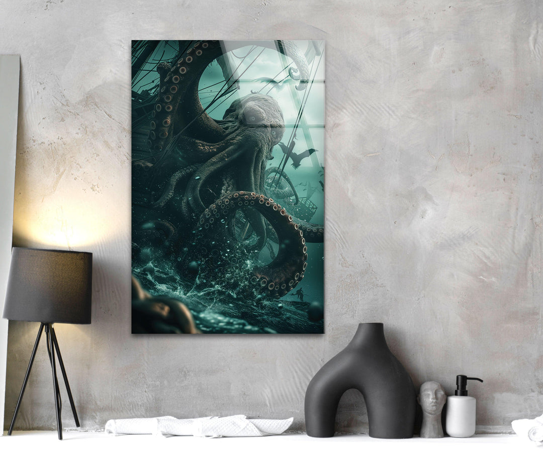 Kraken Glass Wall Art glass image printing, glass prints from photos
