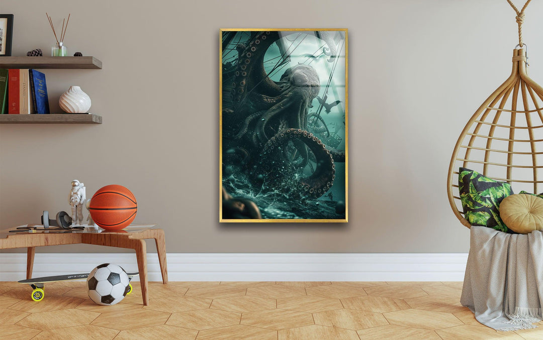 Kraken Glass Wall Art large glass photo prints, glass wall photos
