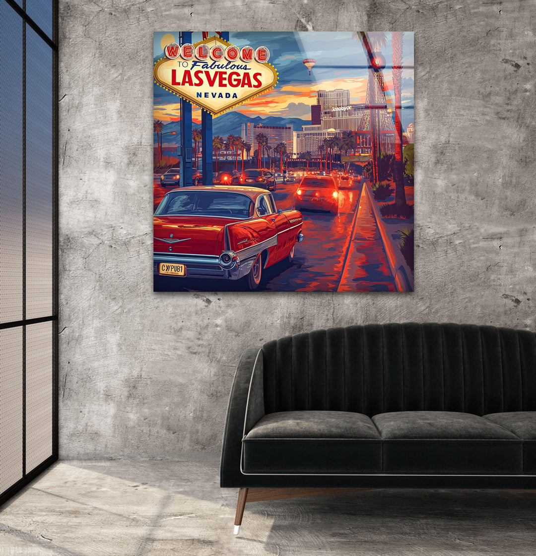 Las Vegas Paint Glass Wall Art custom glass photo prints, large glass prints
