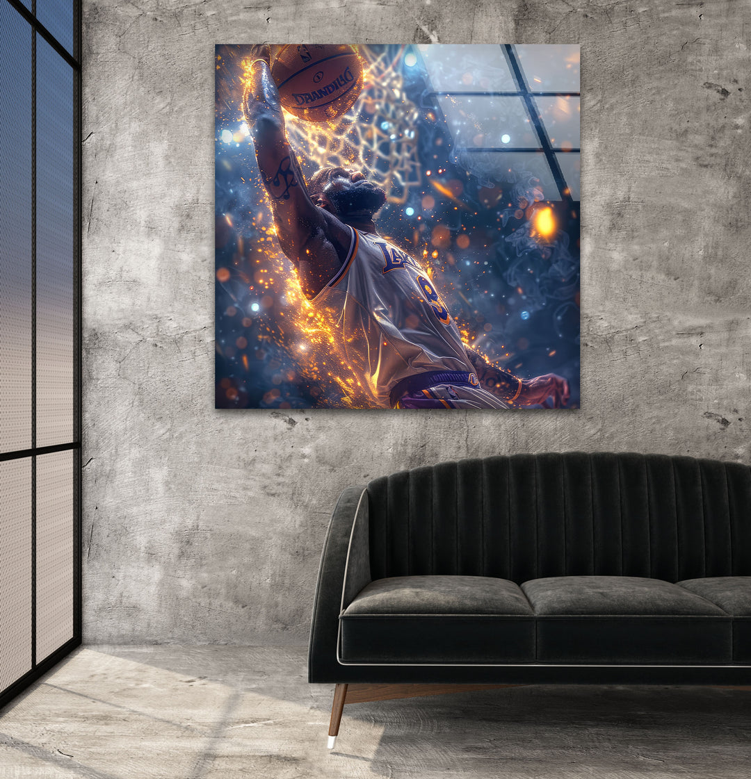 Lakers Player Tempered Glass Wall Art - MyPhotoStation