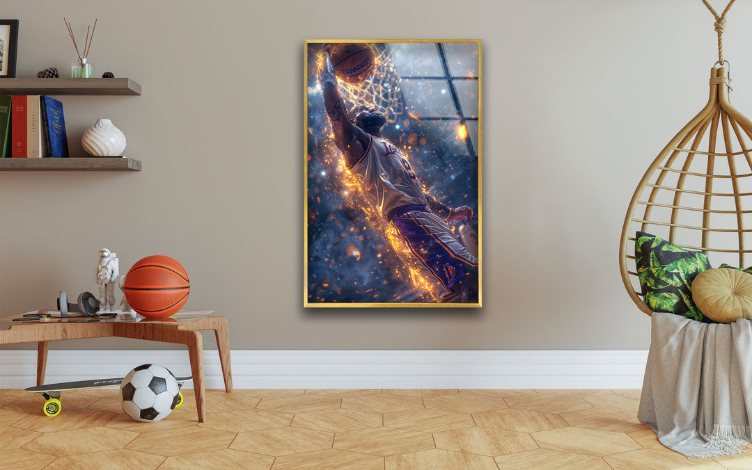 Lakers Player Tempered Glass Wall Art - MyPhotoStation