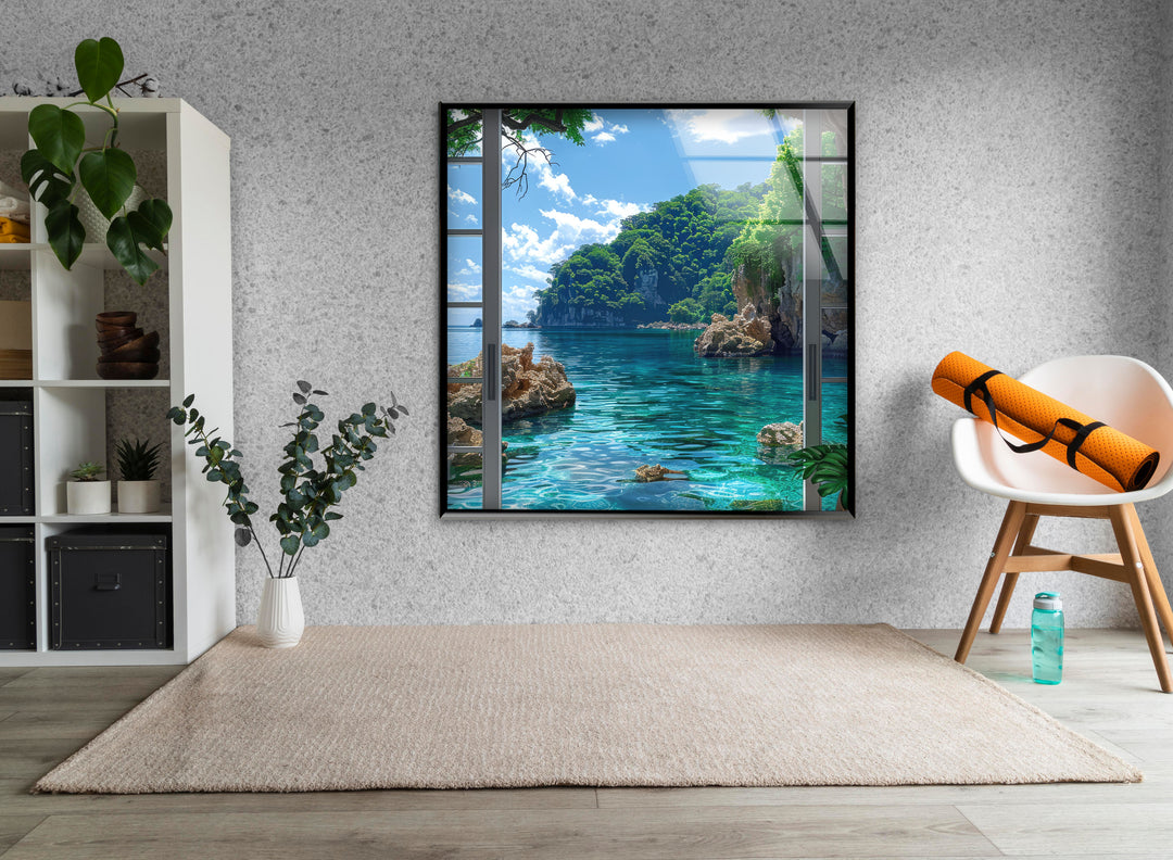 Sea Landscape From House Glass Wall Art art glass wall art, glass wall art pictures