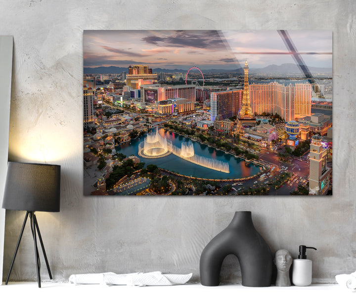 Add a Touch of Glamour – Las Vegas Skyline Art on Ultra-HD Tempered Glass 💎🌃
