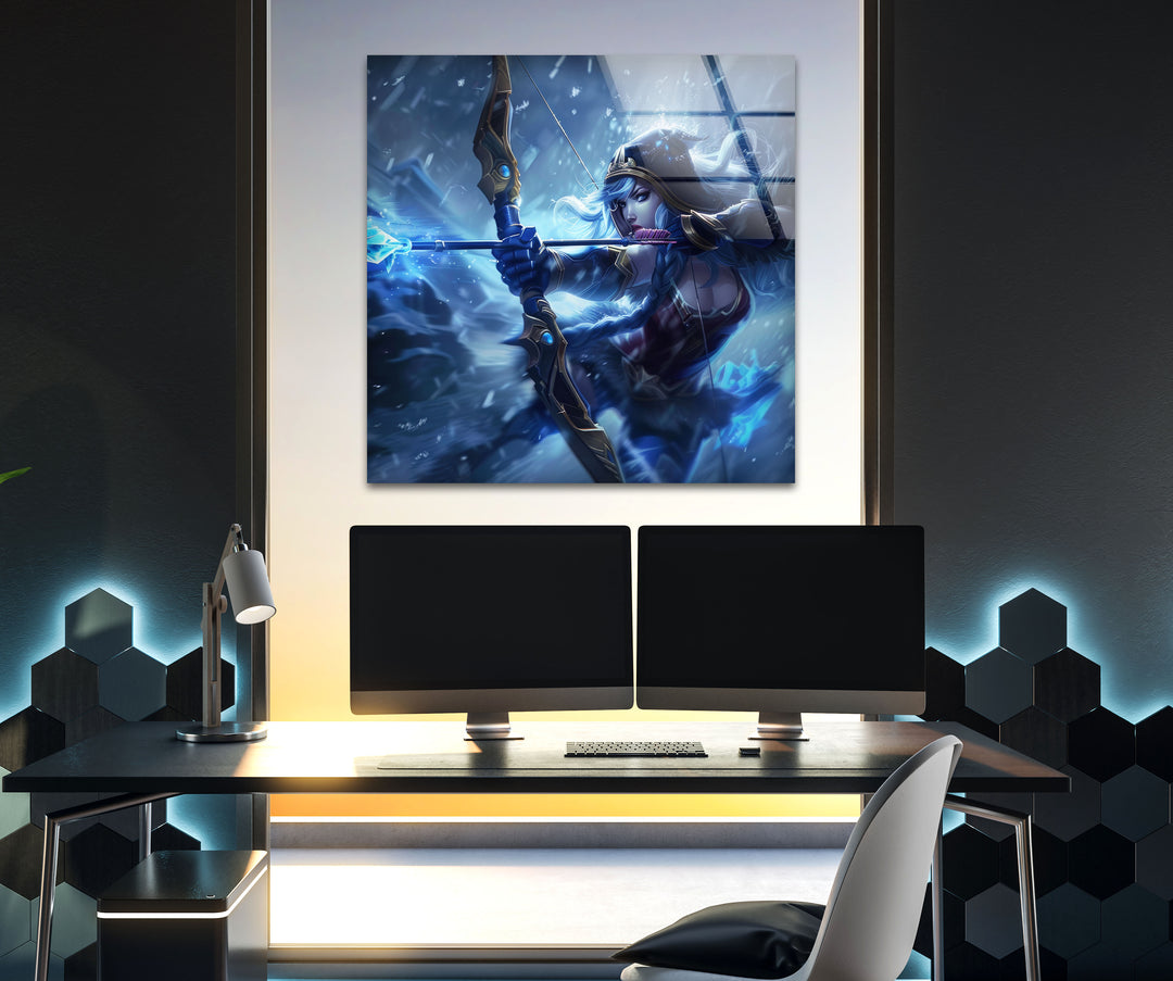 League of Legends Ashe Glass Wall Art glass photo prints, glass picture prints
