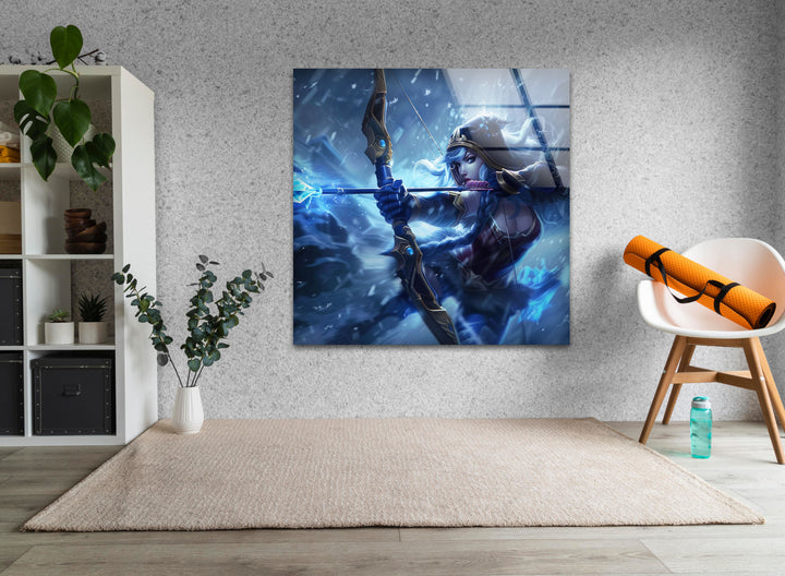 League of Legends Ashe Glass Wall Art custom glass pictures, glass art prints
