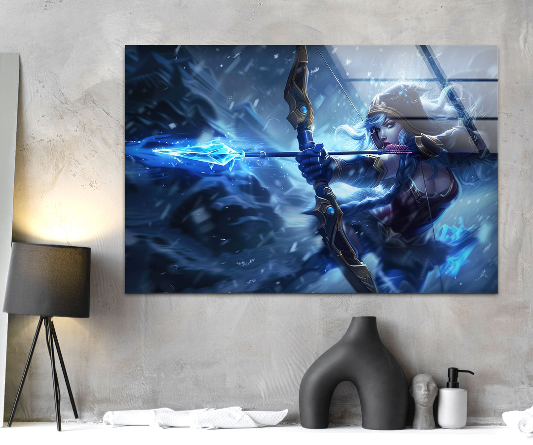 League of Legends Ashe Glass Wall Art large glass photo prints, glass wall photos
