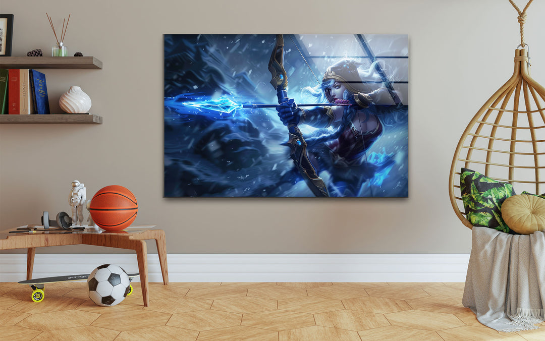 League of Legends Ashe Glass Wall Art glass pictures for Wall, glass prints wall art
