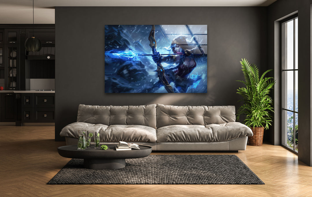 League of Legends Ashe Glass Wall Art glass image printing, glass prints from photos
