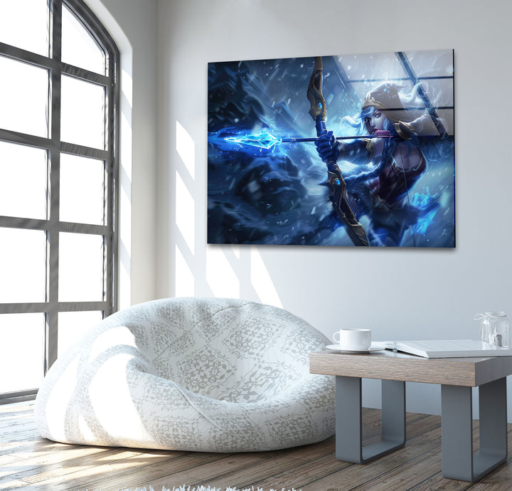 League of Legends Ashe Glass Wall Art art glass wall art, glass wall art pictures
