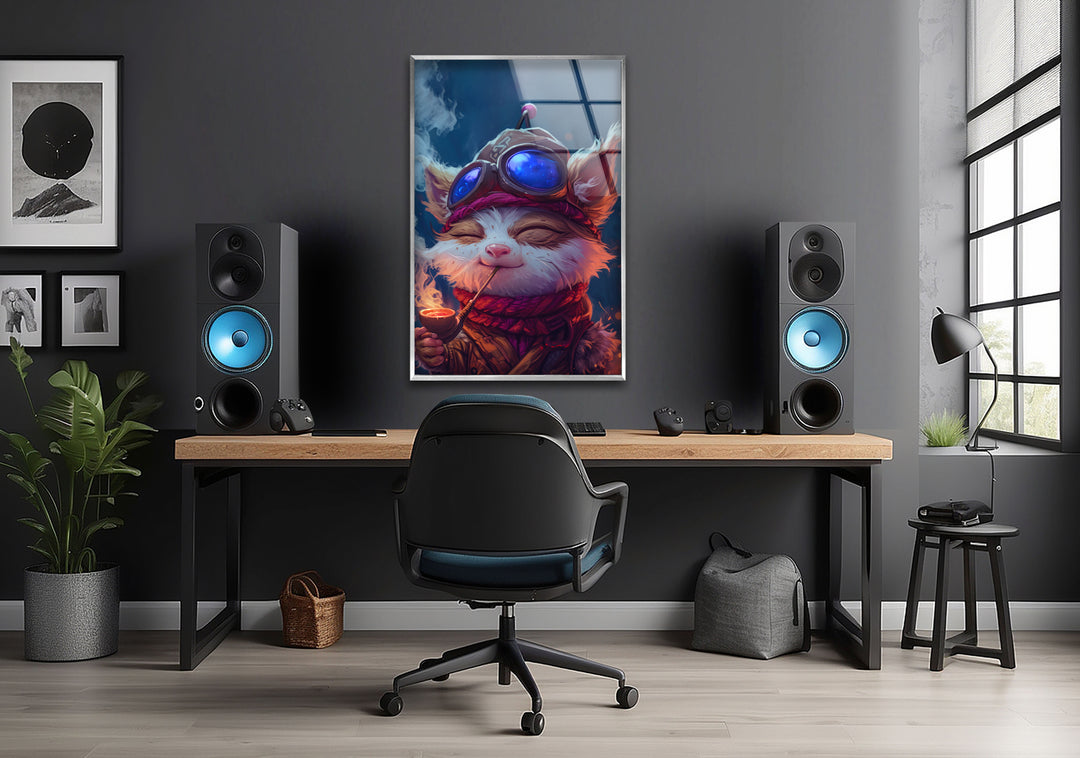 League of Legends Teemo Glass Wall Art glass art painting, glass art for the Wall
