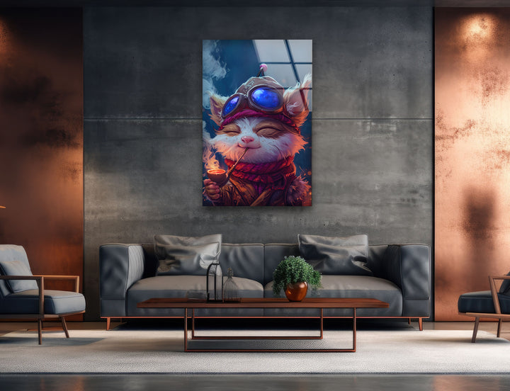 League of Legends Teemo Glass Wall Art custom glass photo prints, large glass prints
