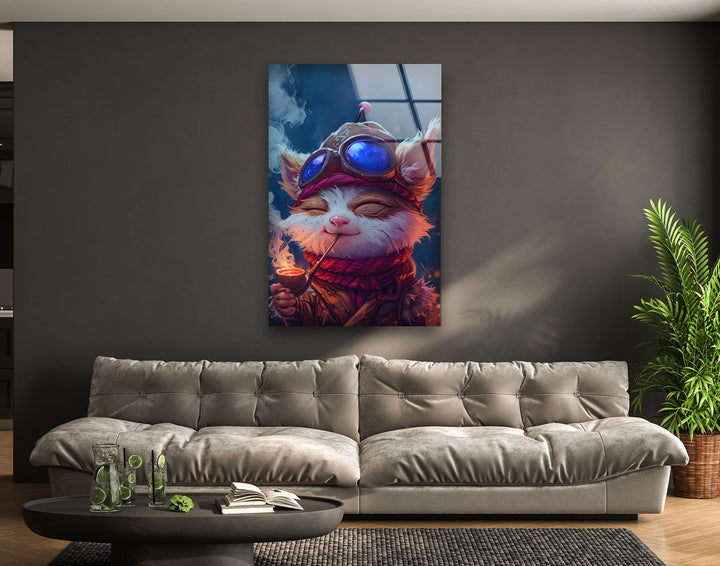 League of Legends Teemo Glass Wall Art glass pictures for Wall, glass prints wall art
