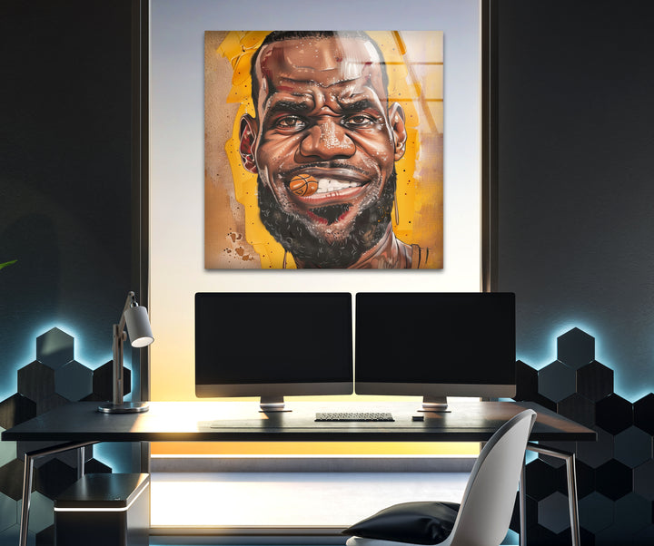 Lebron James Print on Glass Art Pieces