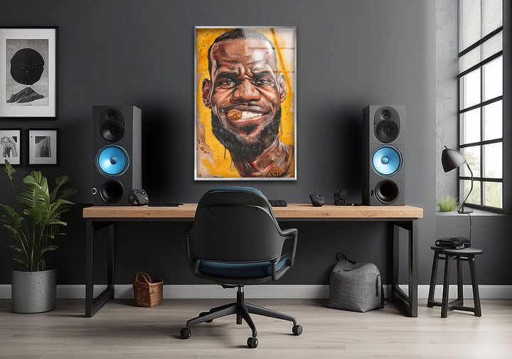 Lebron James Glass Wall Art for Living