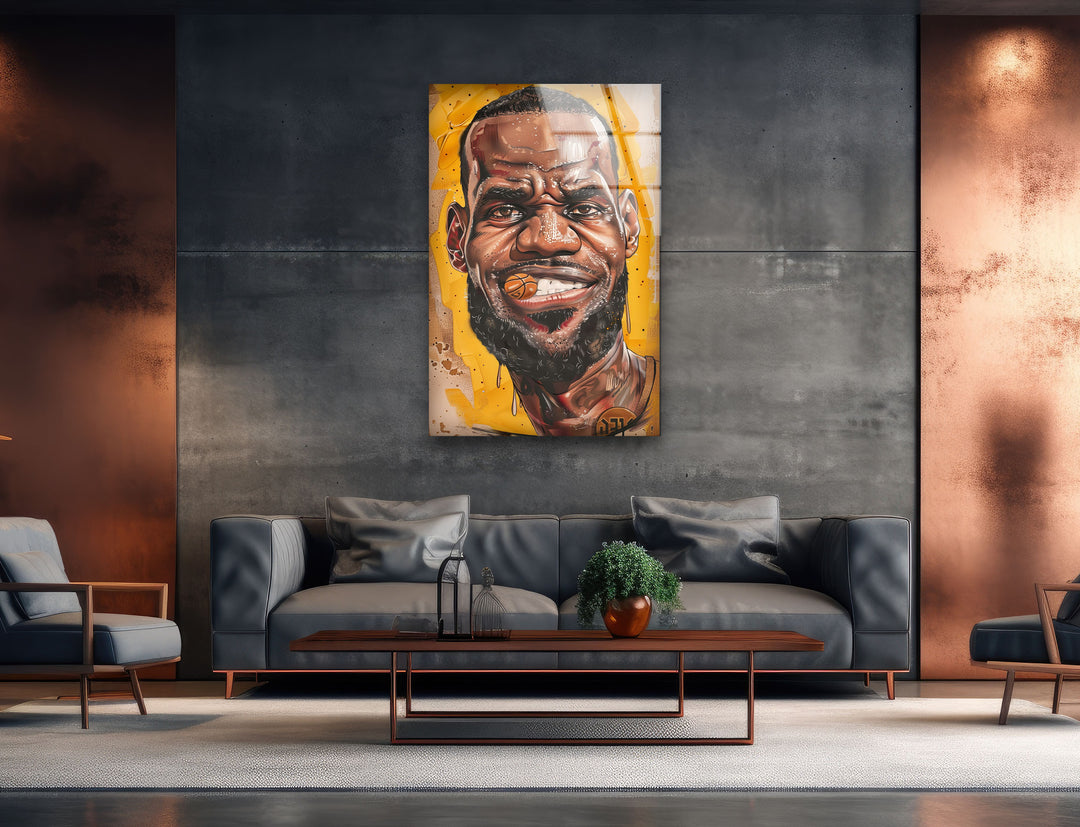 Lebron James Picture on Glass Art