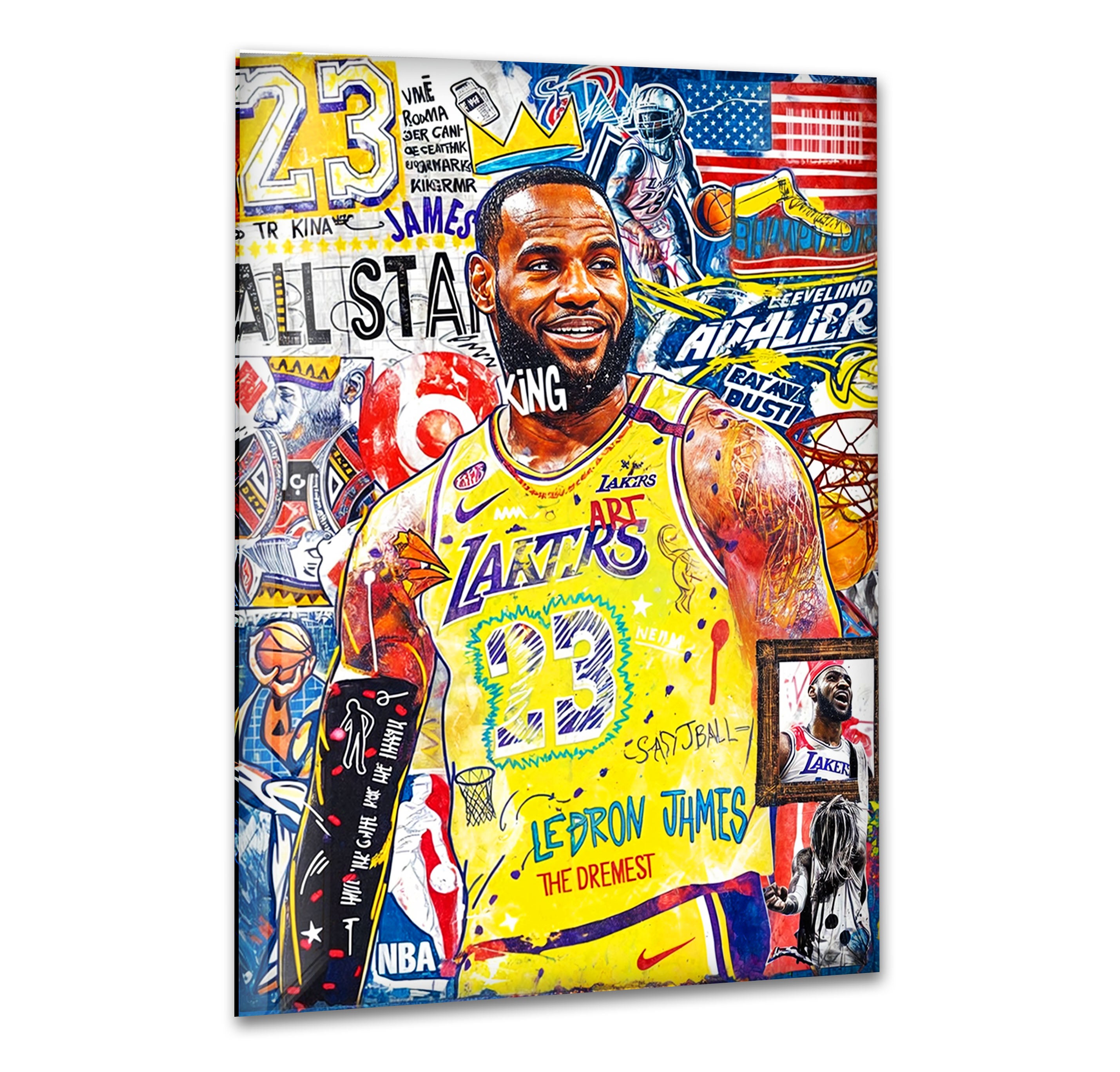 Lebron The King Glass Wall Art print on glass, glass printed photos
