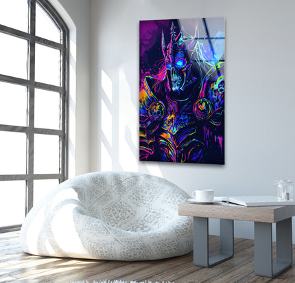 Vivid Color Wrath Of The Lich King Glass Wall Art