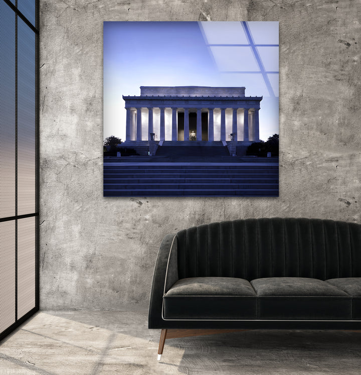 Lincoln Memorial Glass Wall Art - Majestic Twilight Monument