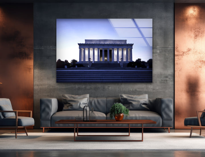 Lincoln Memorial Glass Wall Art - Majestic Twilight Monument