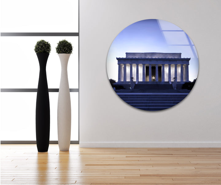 Lincoln Memorial Glass Wall Art - Majestic Twilight Monument