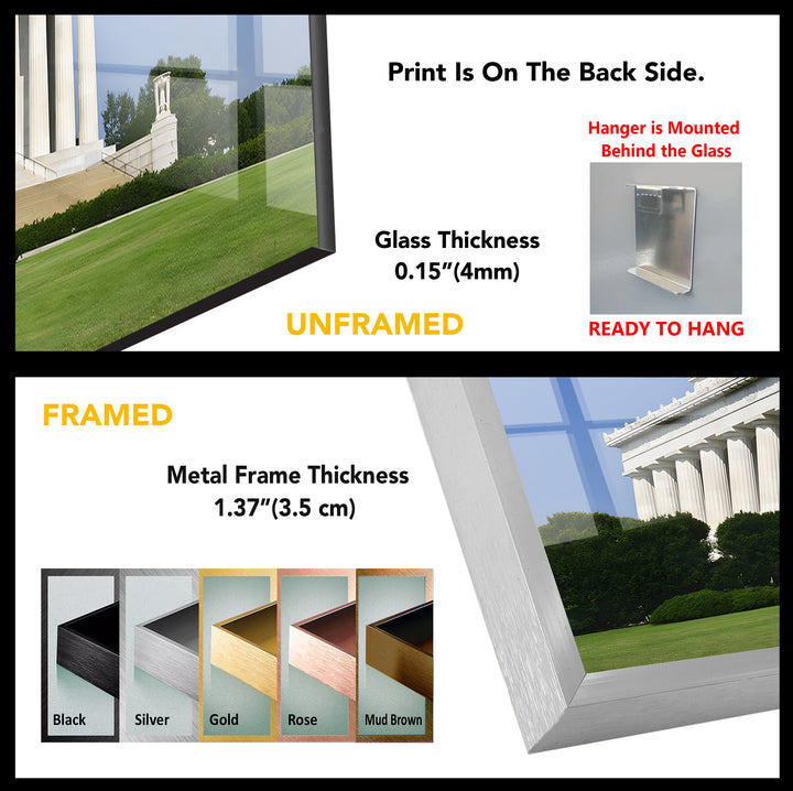 Lincoln Memorial Glass Wall Art - Classic Architectural Landmark