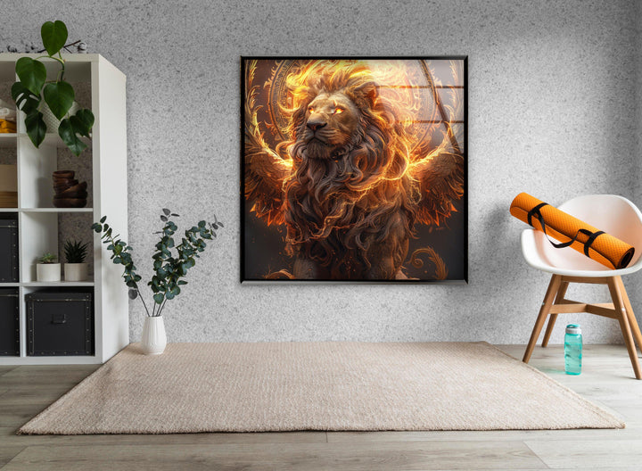 Lion-Dragon Cosmic King Tempered Glass Wall Art - MyPhotoStation