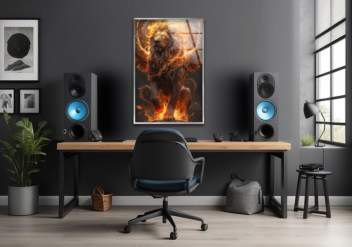 Lion-Dragon Cosmic King Tempered Glass Wall Art - MyPhotoStation