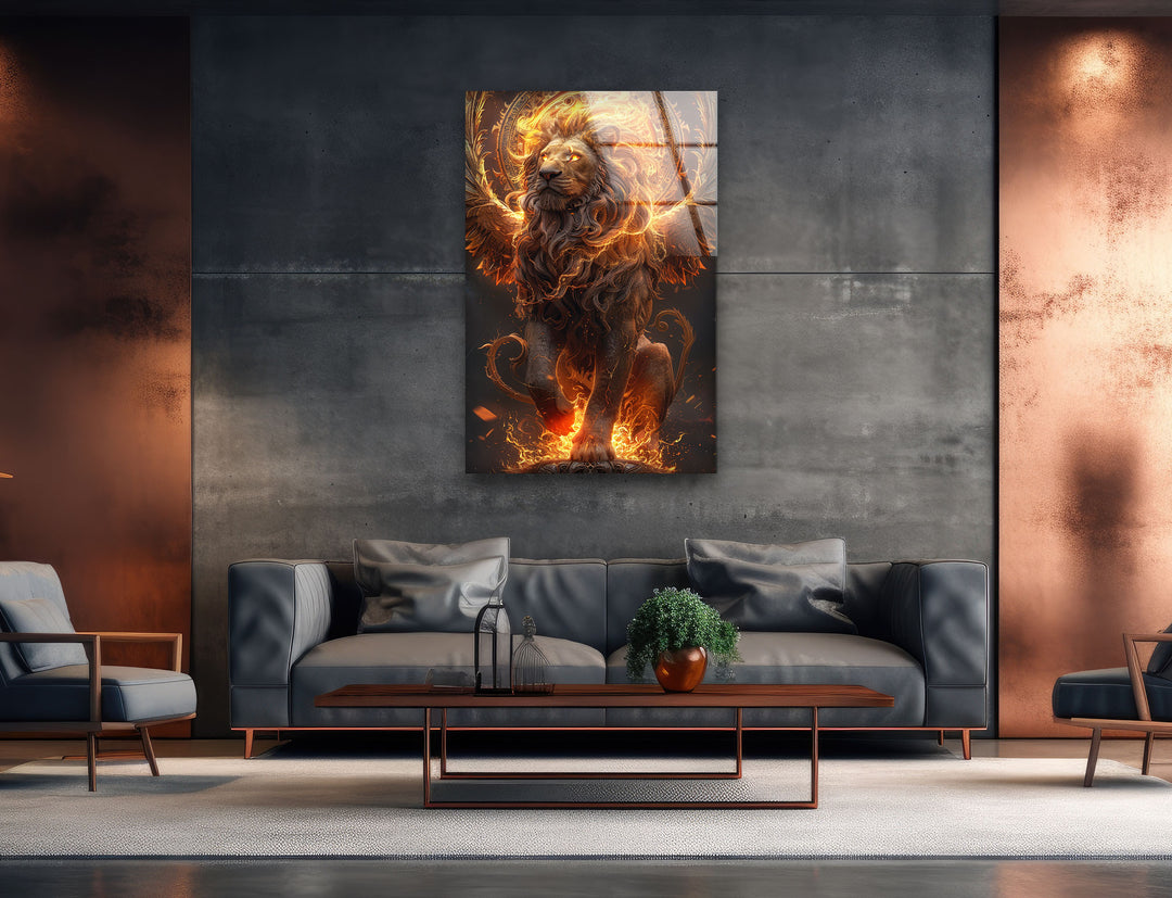 Lion-Dragon Cosmic King Tempered Glass Wall Art - MyPhotoStation