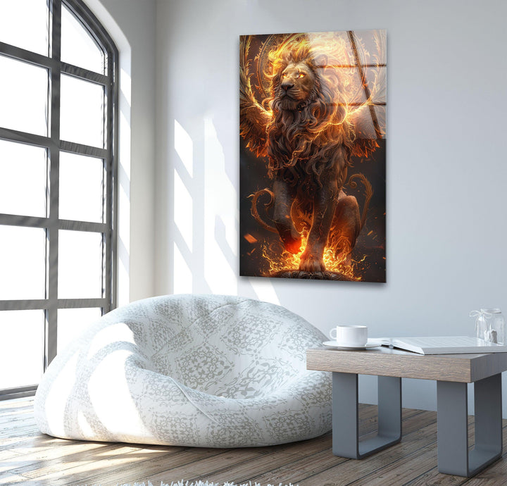 Lion-Dragon Cosmic King Tempered Glass Wall Art - MyPhotoStation