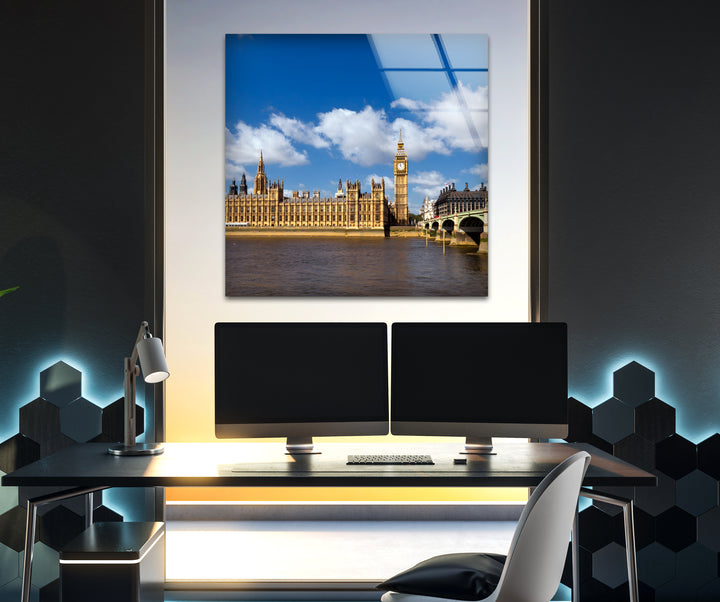 Big Ben & Westminster Glass Wall Art - Iconic London Landmark