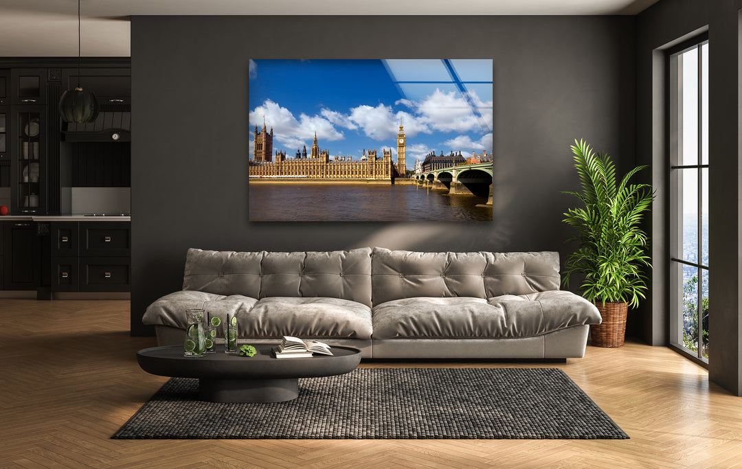 Big Ben & Westminster Glass Wall Art - Iconic London Landmark