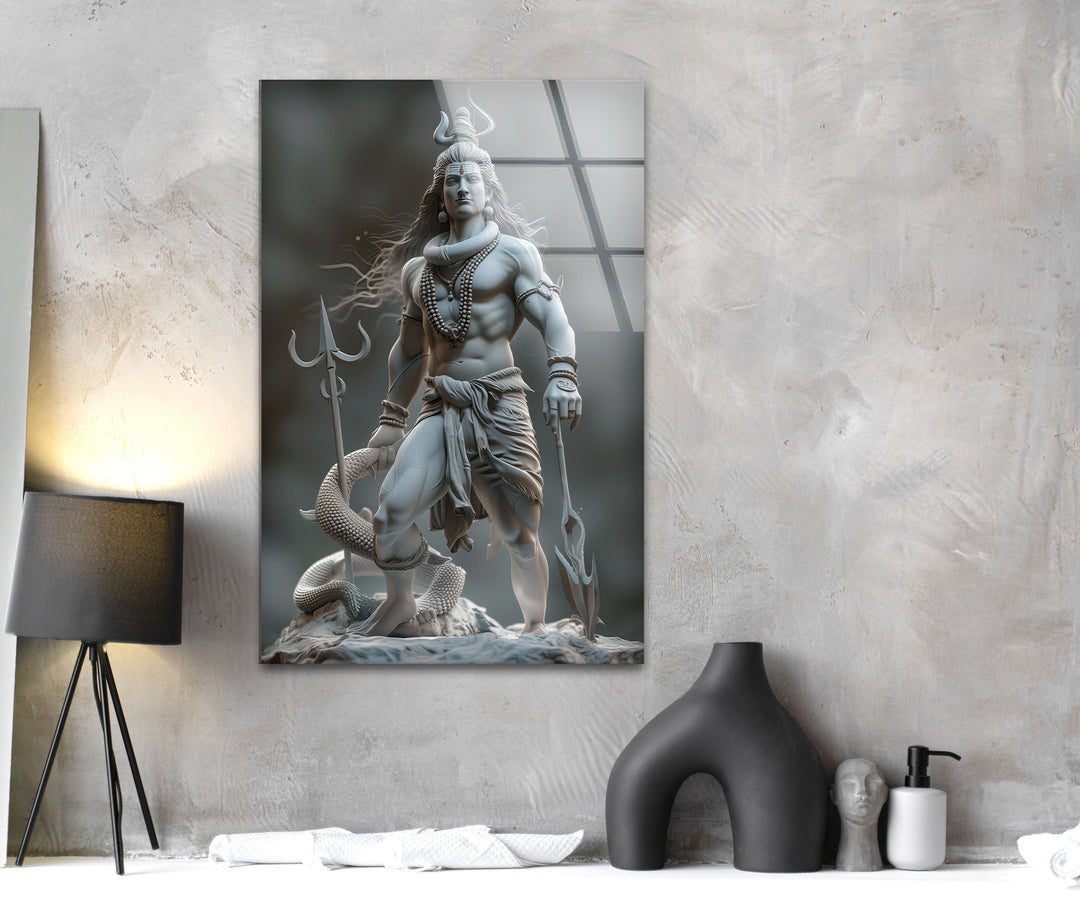 Lord Shiva Grey Glass Wall Art art glass wall art, glass wall art pictures
