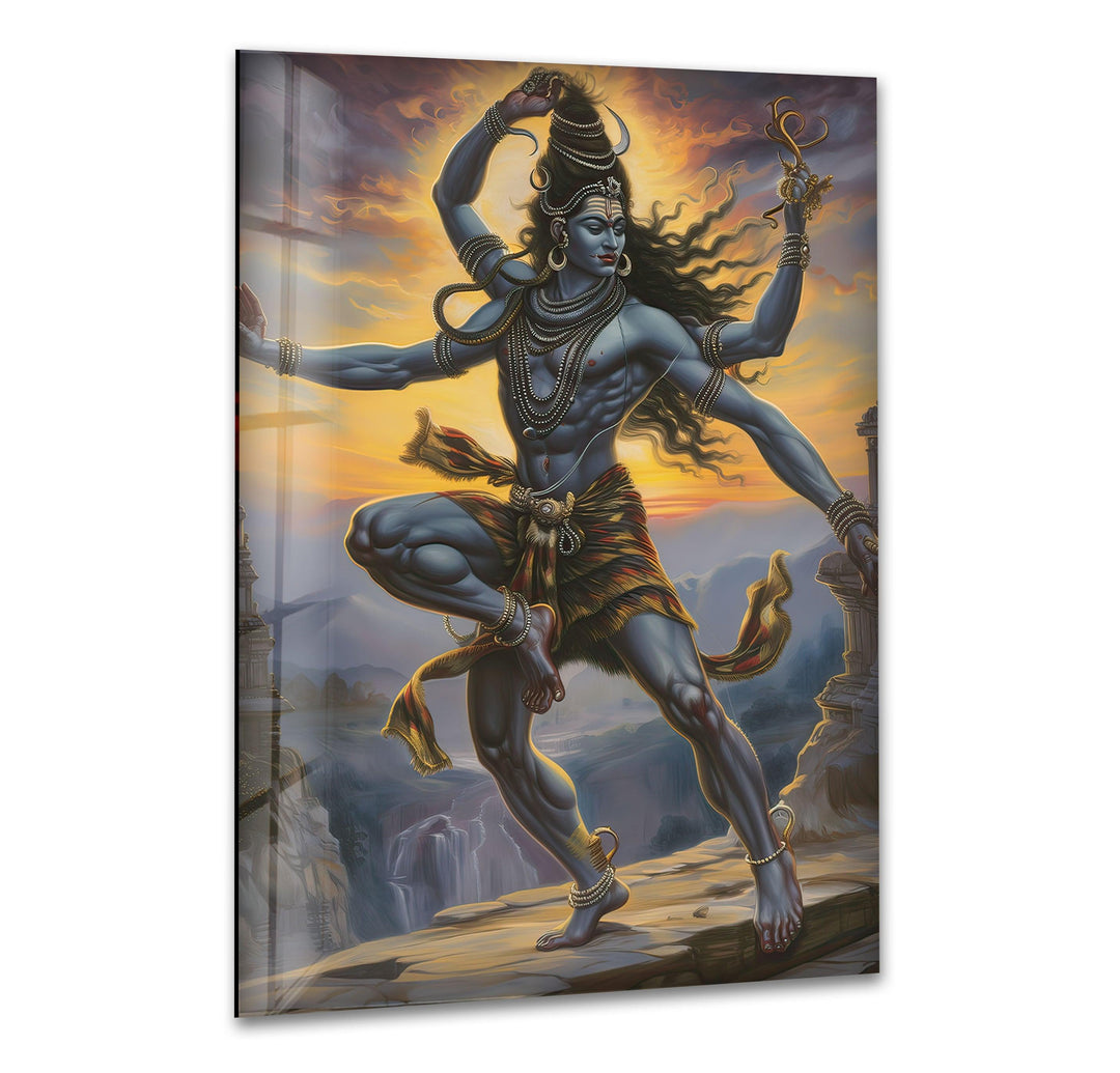 Lord Shiva Art Glass Wall Art print picture on glass, Tempered Glass Wall Art
