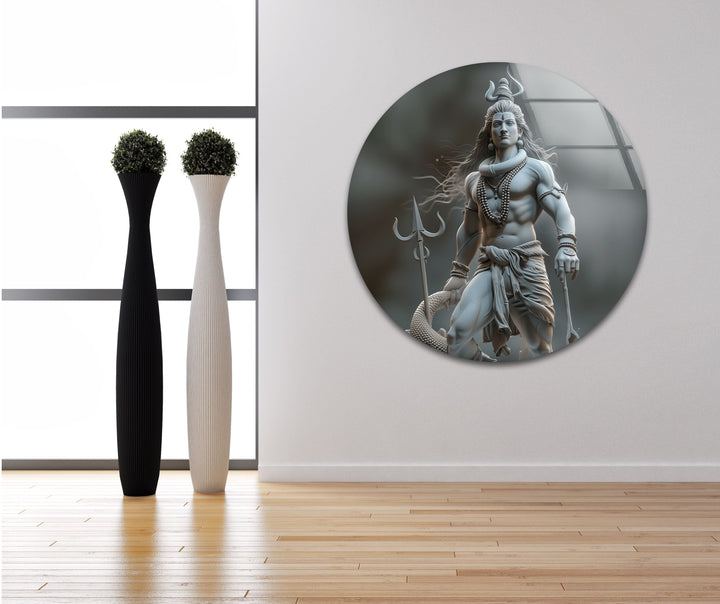 Lord Shiva Grey Glass Wall Art glass image printing, glass prints from photos
