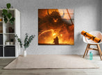 Balrog vs Gandalf Tempered Glass Wall Art - MyPhotoStation