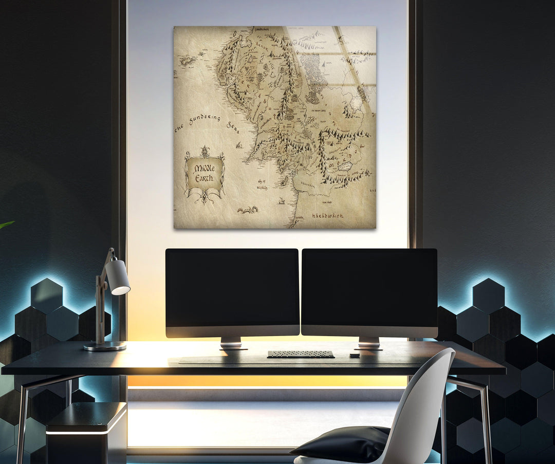 Lord of the Rings Middle Earth Tempered Glass Wall Art - MyPhotoStation