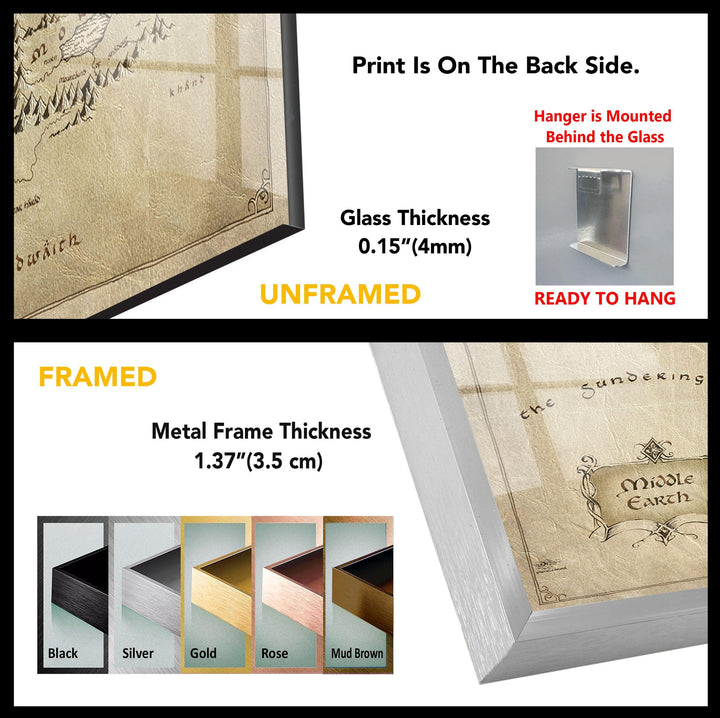 Lord of the Rings Middle Earth Tempered Glass Wall Art - MyPhotoStation