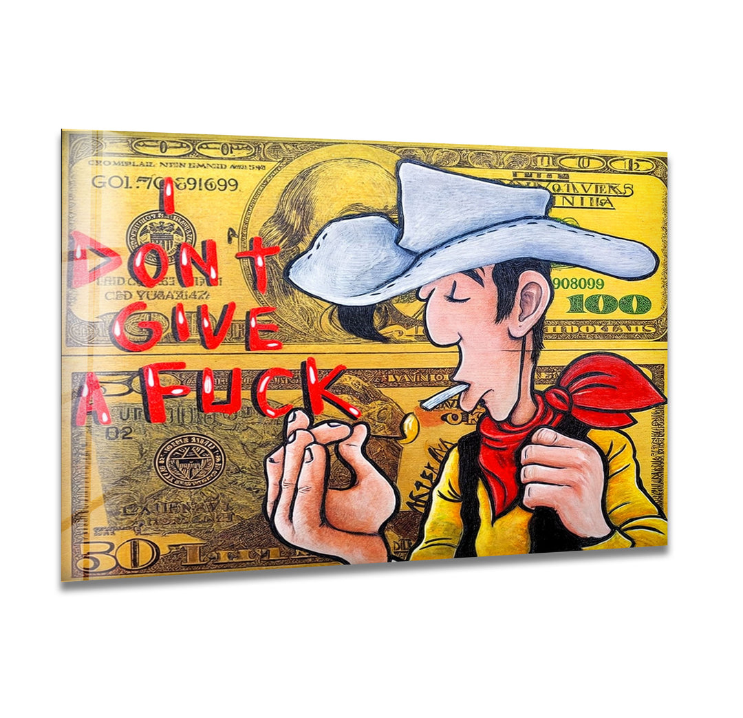 Red Kit & Lucky Dollars Glass Wall Art glass art painting, glass art for the Wall
