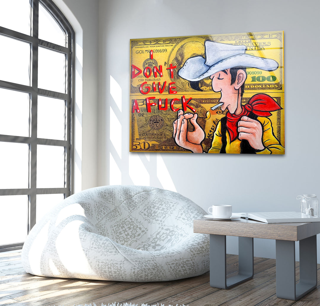 Red Kit & Lucky Dollars Glass Wall Art custom glass photo prints, large glass prints
