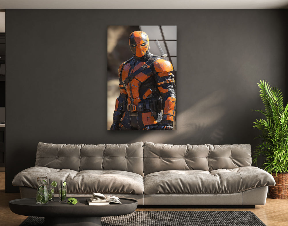 DeathStroke Orange Glass Wall Art art glass wall art, glass wall art pictures
