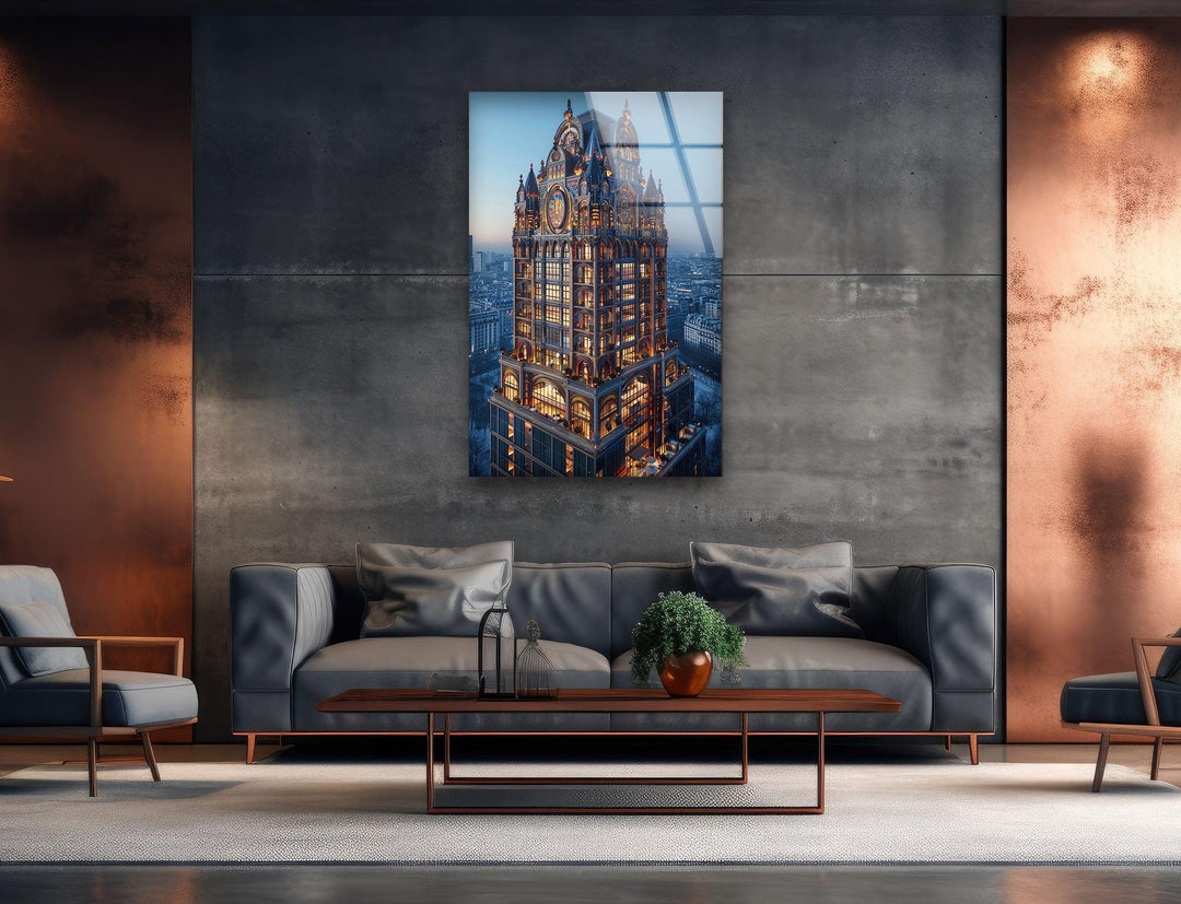 Majestic Building Glass Wall Art, art glass wall art, glass wall art pictures