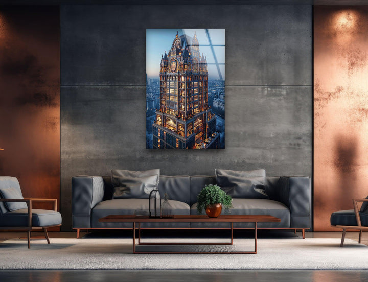 Majestic Building Glass Wall Art, art glass wall art, glass wall art pictures