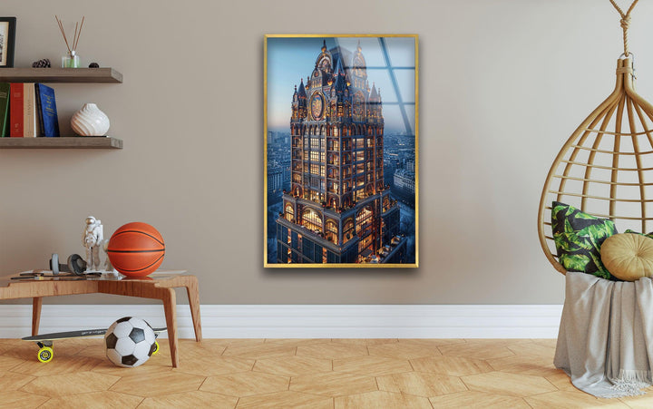 Majestic Building Glass Wall Art, Glass Printing Wall Art, Print photos on glass