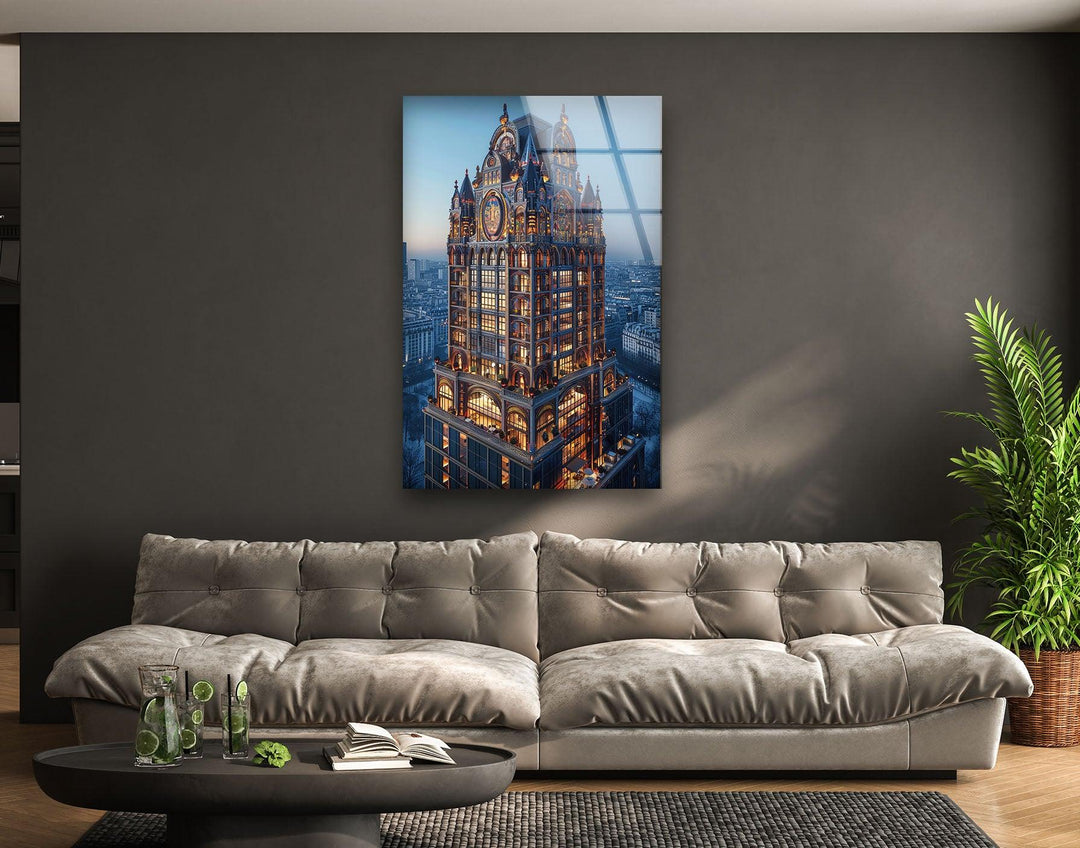 Majestic Building Glass Wall Art, glass wall decor, glass wall art decor