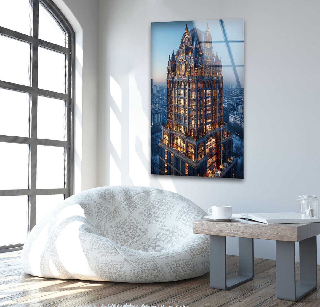 Majestic Building Glass Wall Art, glass photo prints, glass picture prints