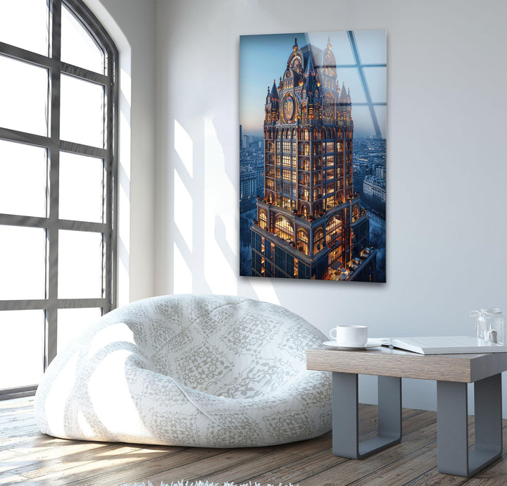 Majestic Building Glass Wall Art, glass photo prints, glass picture prints