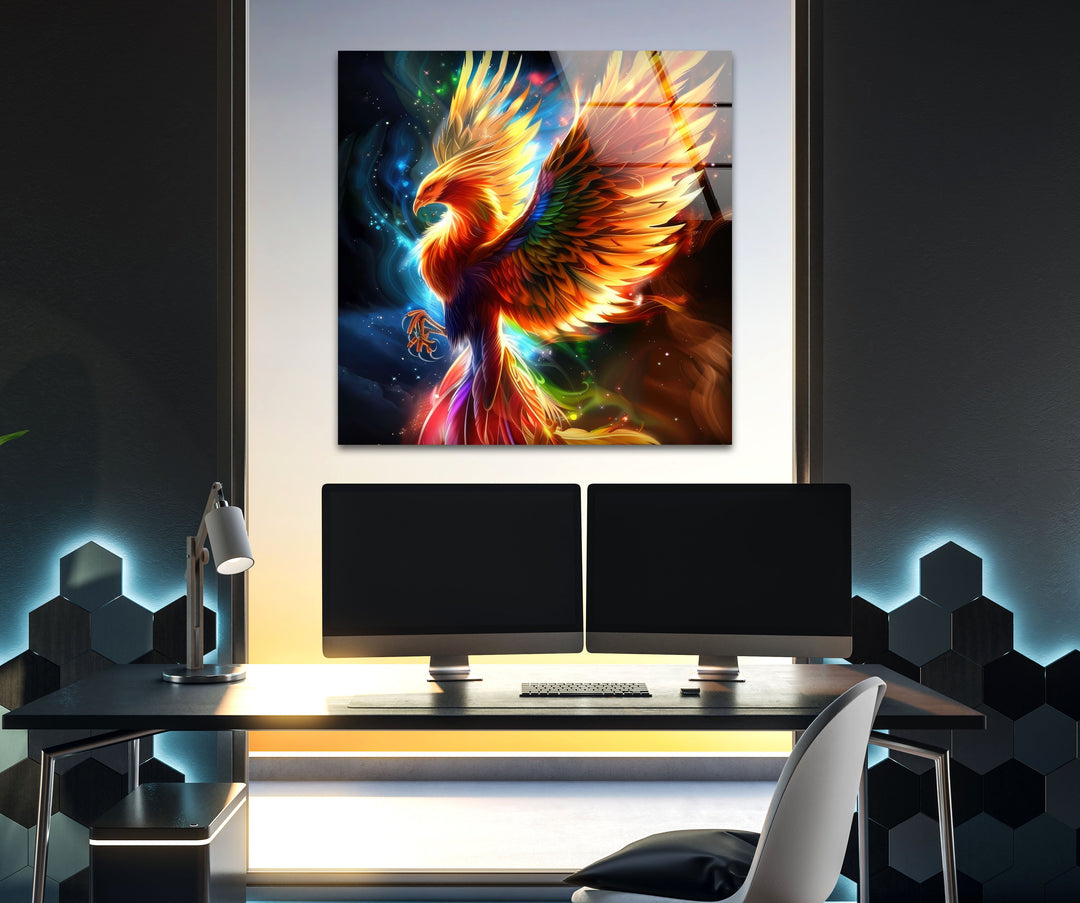 Majestic Phoenix Glass Wall Art custom glass photo prints, large glass prints