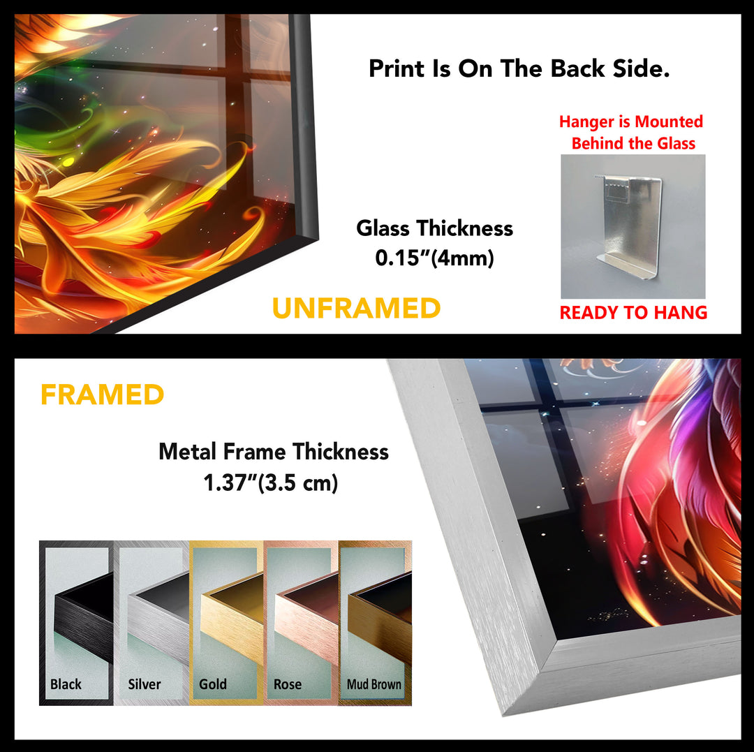 Majestic Phoenix Tempered Glass Wall Art - MyPhotoStation